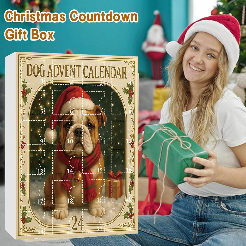 Dog 24 Days Christmas Countdown Calendar 2D Acrylic Dog Pendant Xmas Countdown Calendar Advent Countdown Calendar for Dog Lovers