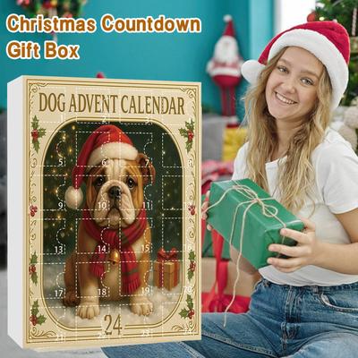 Dog Advent Calendar 2025 2D Acrylic Dog Pendant 24 Days Christmas Countdown Calendar Xmas Countdown Calendar Gift for Dog Lovers