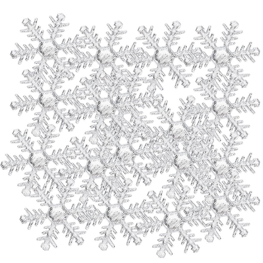 1 Pack Snowflakes Decoration NonWoven Fabric Christmas Decor Snow Sequins Silver 6cm