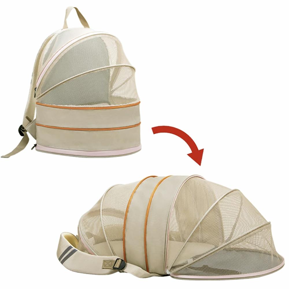 Atmungsaktive Katzentragetasche, Outdoor-Umhängetasche für Haustiere, Rucksack, erweiterbarer Platz, tragbare Reise-Netztaschen für Hunde und Katzen