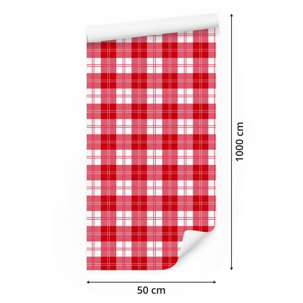Red Checkered Wallpaper Coral and Red for Living Room and Bedroom 50x1000