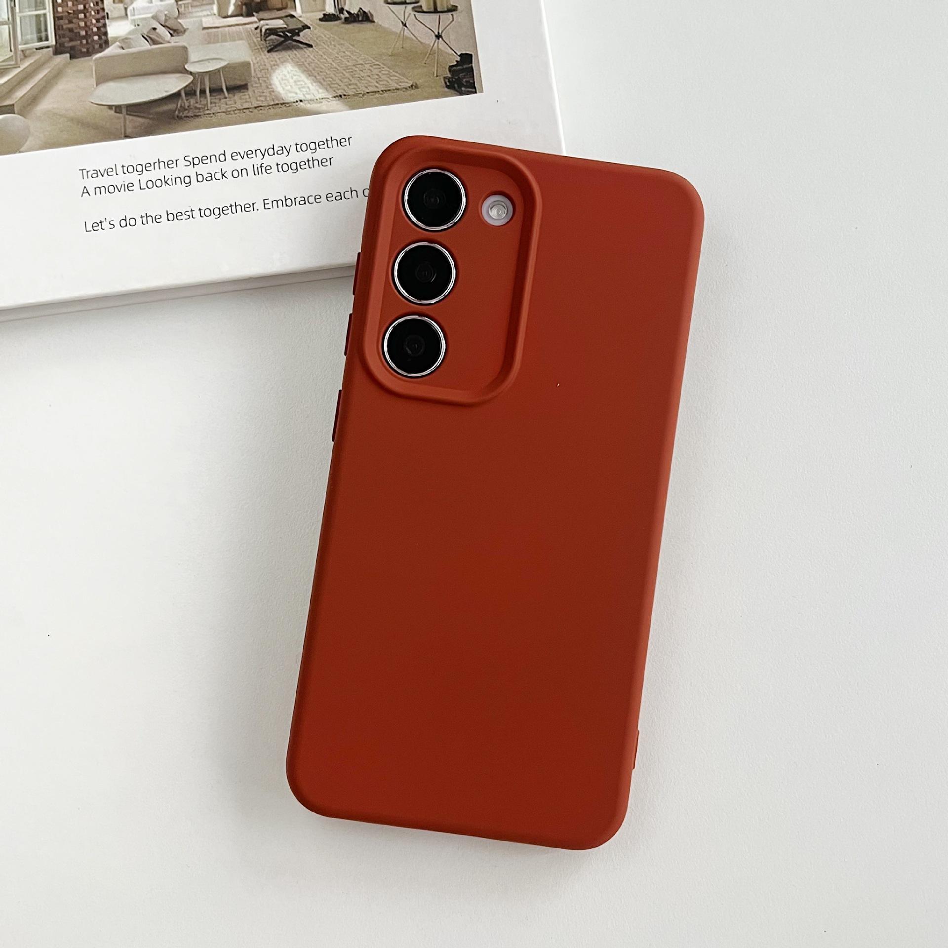 

Подходит для Samsung S25ultra Жидкий силиконовый чехол S24U Простой однотонный S23 Противоударный защитный чехол S22 Galaxy S25