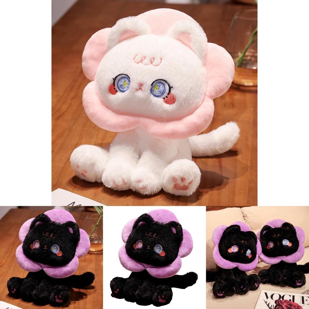 Cat Beauty Plush Toy Cute Cartoon Black And White Cat Perfect Gift For Girls