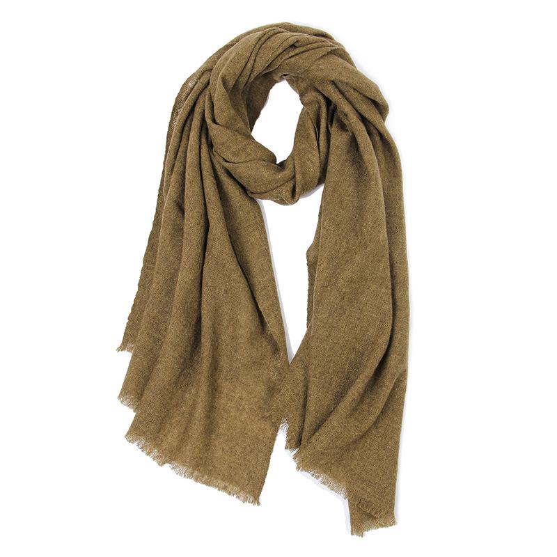 Yak Wool Solid Color Extended Shawl - Warm, Fashionable Scarf for Men and Women