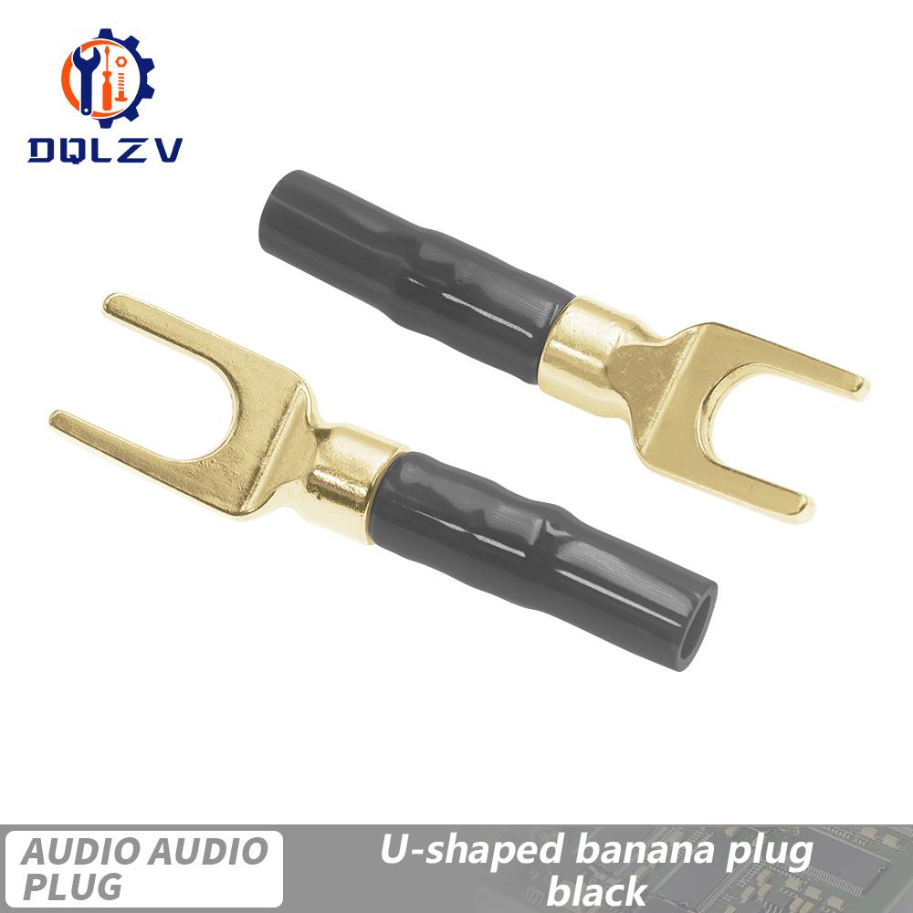 Type L Lanterne Ondulée Six Feuilles Caoutchouc Souple Broche Vidéo Doré 4mm Cuivre Pur Type Y Angle Droit fiche banane