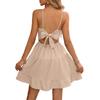 Women's Backless Strapless Dresses, Backless Loungewear Dress, Sleeveless, House Dress, Long Dress With Back Bow