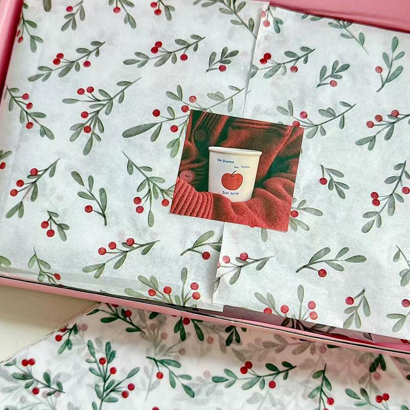 WTEMPO 40 Sheets 35*50CM Christmas Gift Wrapping Paper Christmas Series Pattern Printed Packaging Paper for Holiday Decorations and Gift Box Filling