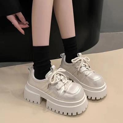 Mode Damen High Heels Mode 2025 Runde Zehenpartie Schnürschuhe für Damen Büro und Karriere Klassischer Bestseller Plateau Damenschuhe
