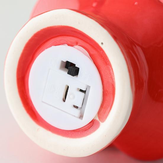 Ceramic Christmas Tree Night Light Glowing Decorative Lamp with Star Topper Xmas Tree Figurines for Holiday Home Decor