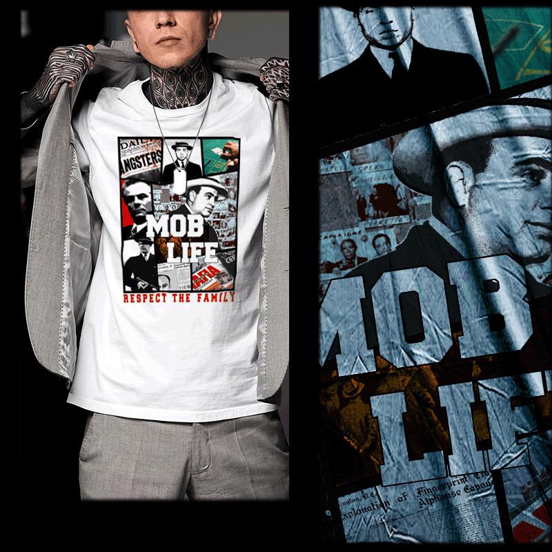 

Футболка с изображением гангстера, преступного босса, мафии, семьи Лучано, Готти, Аль Капоне, Mob Tee S