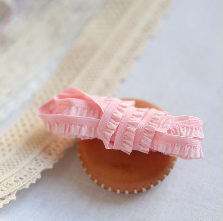 5 Meter Ruffle Lace 1CM Wide Elastic Lace Fabric Ribbon Lace Trim Ribbon Diy Craft Fabric African Fabrics Stretch