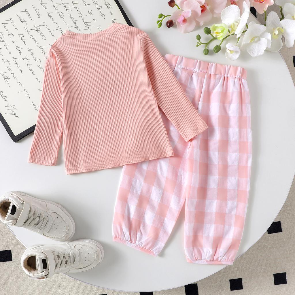 Kids Casual Long-Sleeve Set, Comfortable Daily Wear Outfits