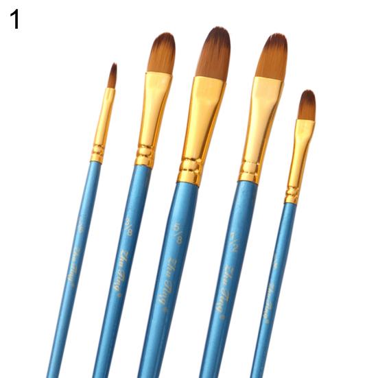 5Pcs Professional Artist Nylon Paint Brush for Acrylic Watercolor Oil Painting