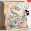 Pearl Art Painting Home Wall Decor Pearl Gemstone Painting Chinese White Dragon Crafts Adult/Beginner Gift Creative Home Decor Unframed