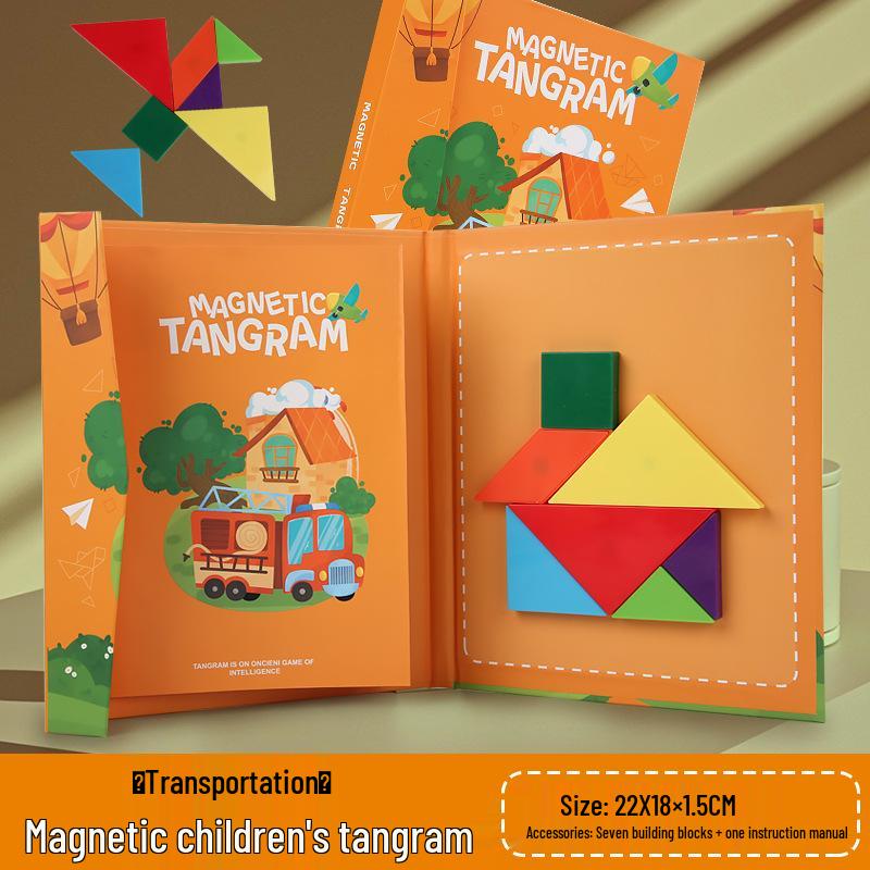 Magnetic Tangram Puzzle for Young Children - Educational Wooden Toy for Early Learning