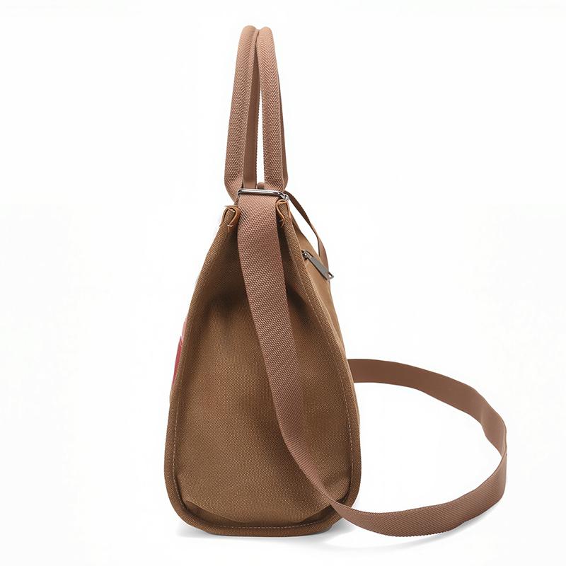 Vintage Striped Canvas Bag Women's Crossbody Bag Patchwork Handbag