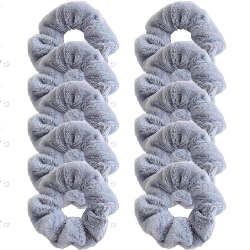 Korean Style Plush Candy Color Hair Ring Woman Cute Sweet Fashion Scrunchie Hair Accessories