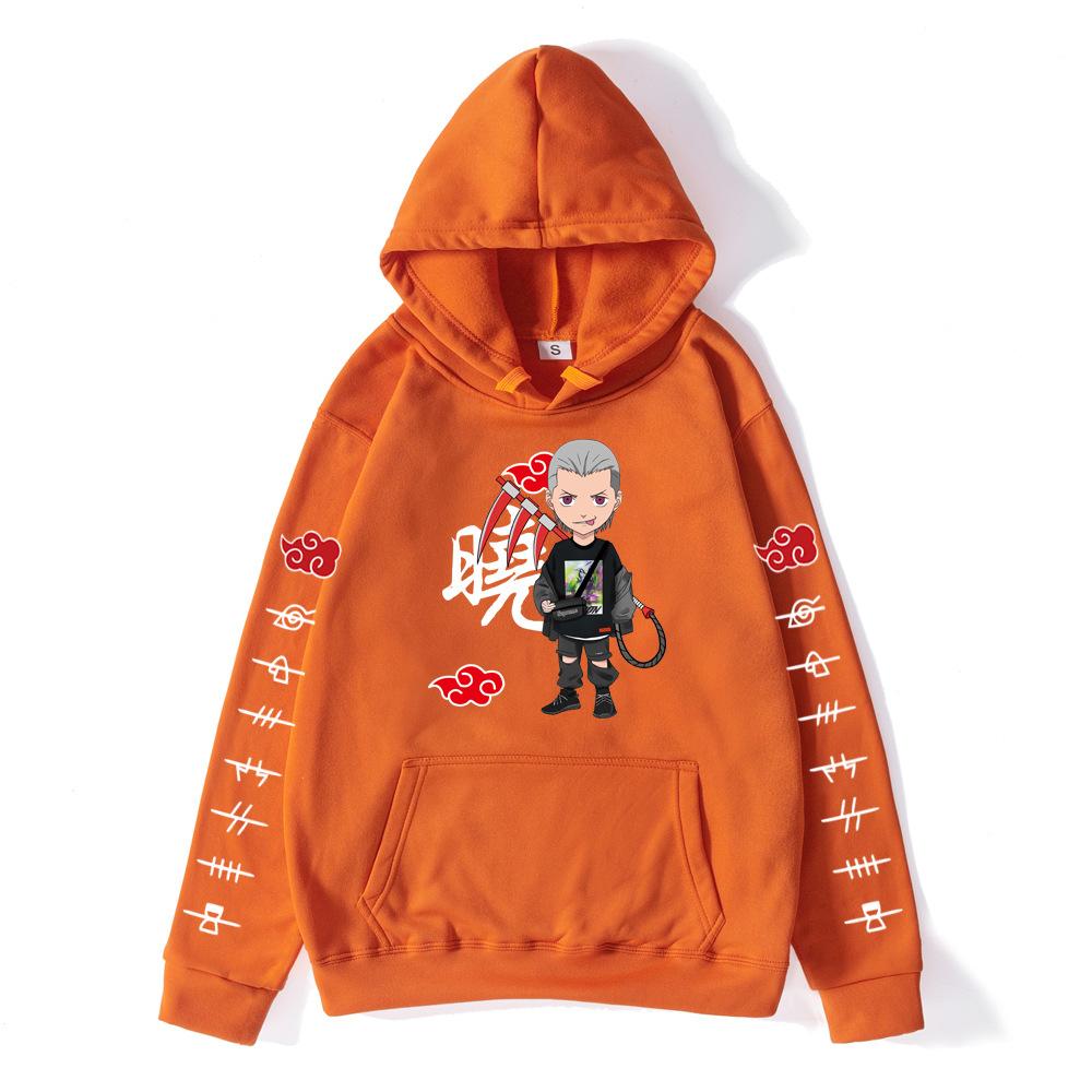 Autumn Winter Naruto Akatsuki Character Printed Hoodies Fashionable Casual Warm Sports Long Sleeved Men's and Women's Unisex Hooded Sweatshirts
