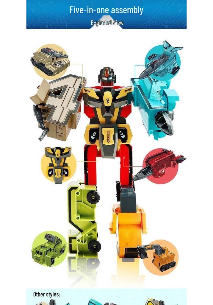 Large Transforming Robot Number Set for Kids: Numbers 0-9