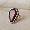 Retro punk style jewelry, creative niche imitation ruby ring, popular ring