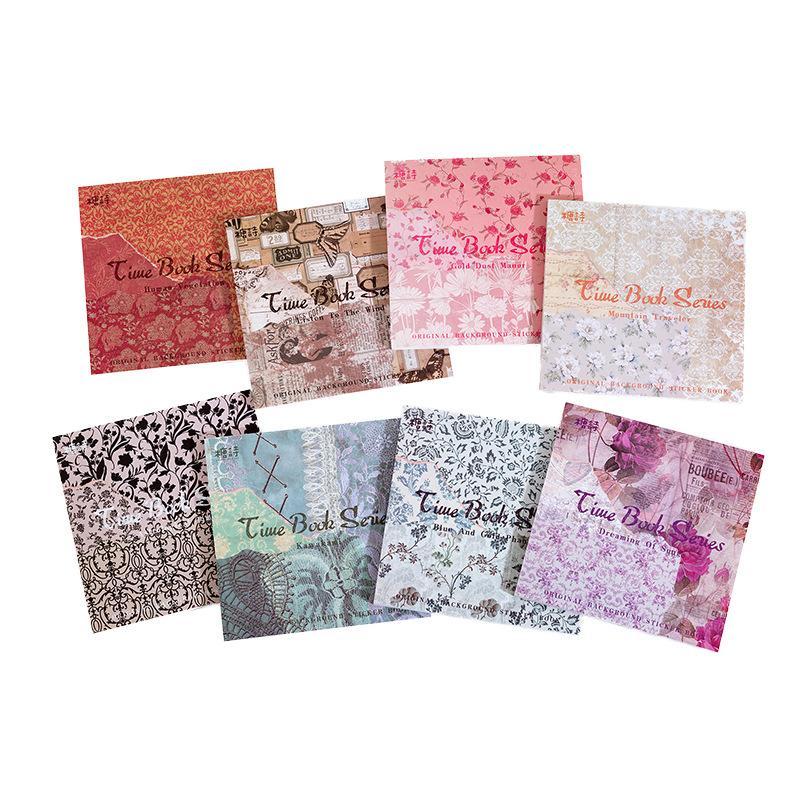 JIANWU 20Pcs Vintage Journal Background Decoration Sticker Book Literary Art Fresh DIY Scrapbooking Material Stickers Stationery