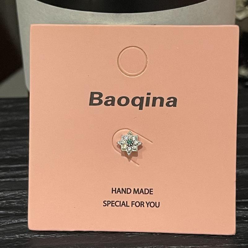 Pink Card Baoqina Flat Threaded Cartilage Stud: Trendy Cross-border Hot-Selling Piercing Jewelry