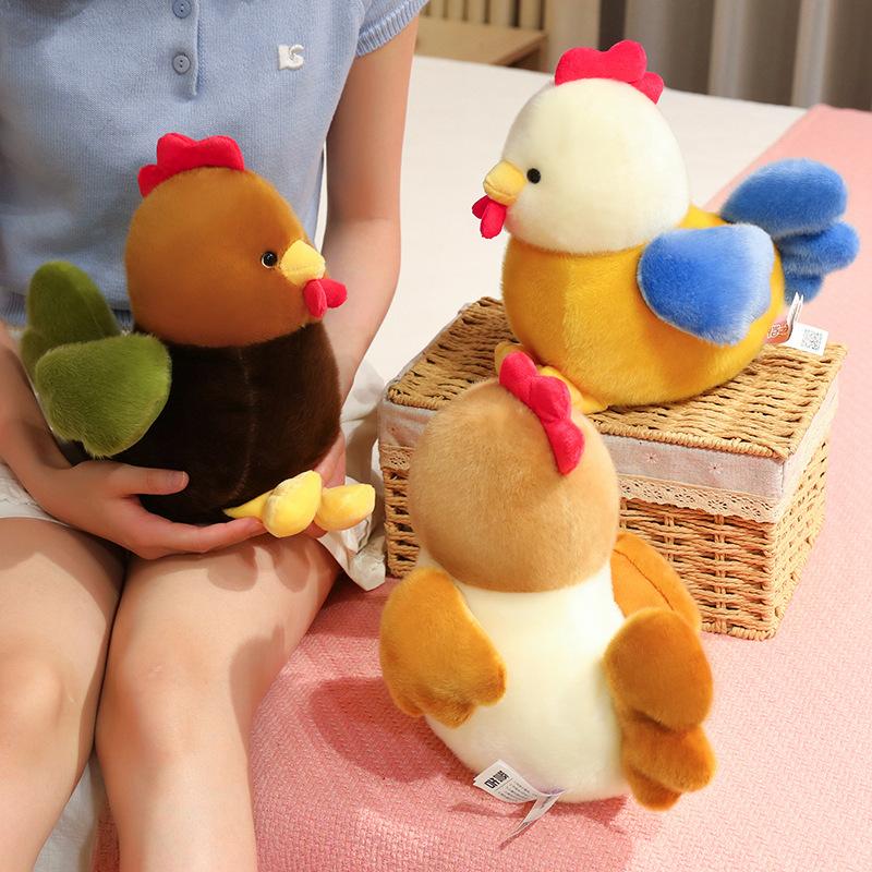 22-30cm Cute Chicken Plush Toys Kawaii Cartoon Little Fat Chicken Doll Soft Stuffed Chick Animal Pillow Xmas Gifts for Kids