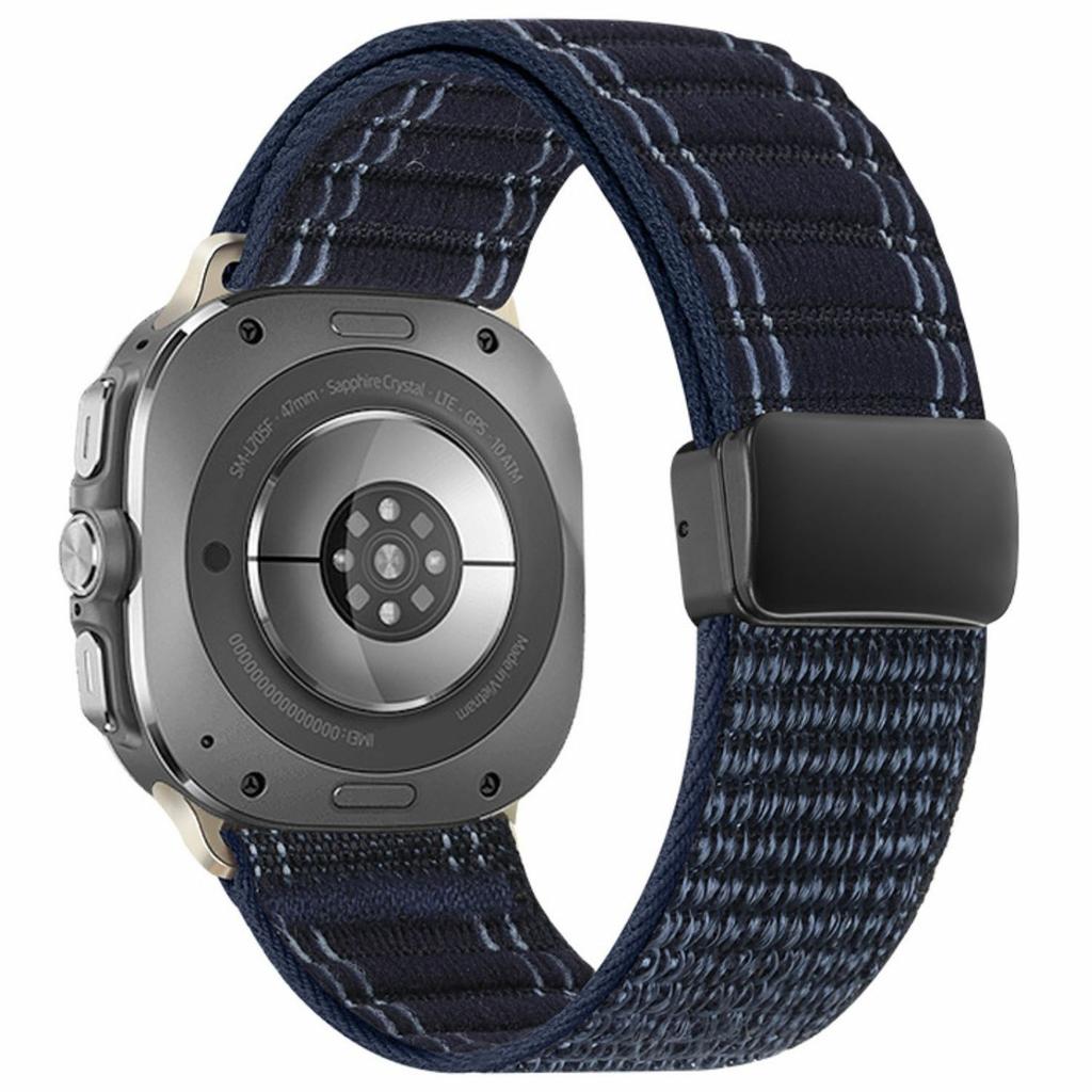 Für Samsung Galaxy Watch Ultra (2025) 47mm / Ultra 47mm Uhrenarmband Magnetverschluss Wellenmuster Nylon-Armband