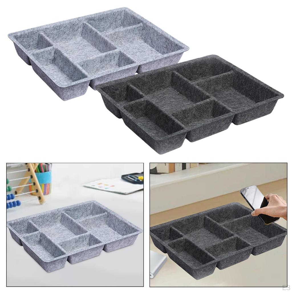 Drawer Organizer Tray 6 Compartments Holder Space Saving Storage Box Separator for Kitchen Home