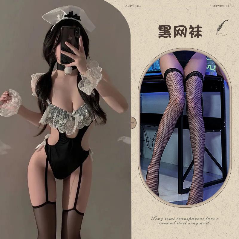 Small breasts female pure desire cos maid cook onesie lace lingerie sexy maid suit uniform