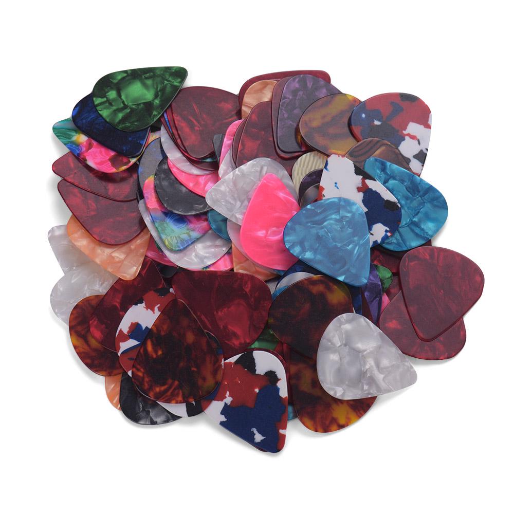6pcs Pack Colorful Celluloid Guitar Picks for Bass Electric Acoustic Guitars (Colors & Thickness 0.46mm 0.71mm 0.96mm