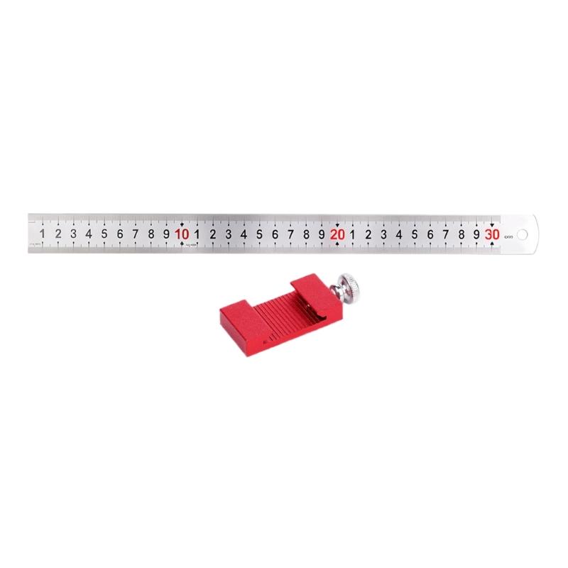 15/20/30/40cm Metal Measuring Marking Gauge with Slide Stop Carpentry Square Woodworking Tools Carpenter Scribing Ruler