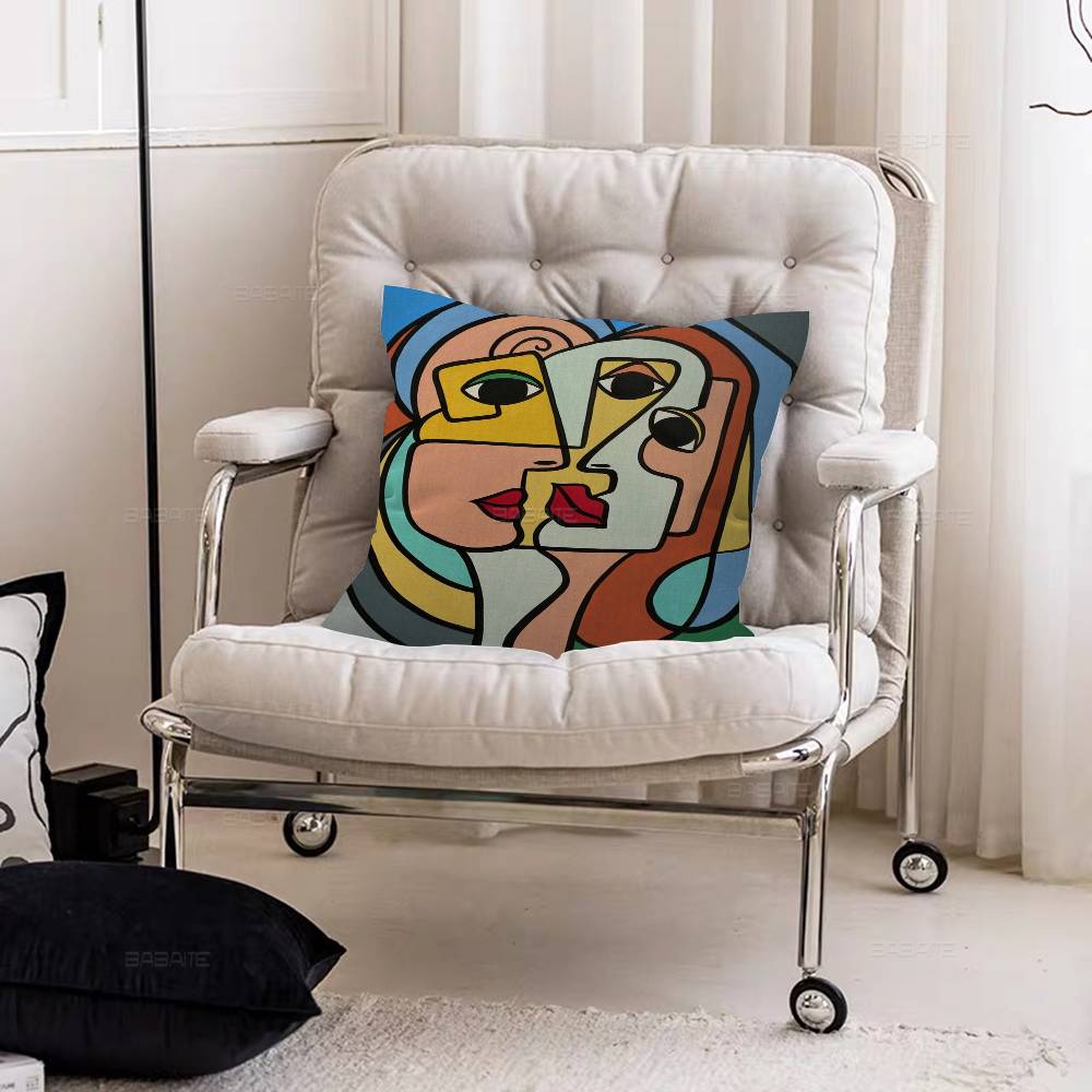 Picasso Abstract Art Cushion Cover Car Throw Pillow Case For Sofa Car Christmas Gift 40x40cm 45x45cm