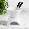 Fondue Mug Set With Fork 220ml Mini Ceramic Desserts Fondue Pot Personal Cheese Butter Melting Mug For Caramel Desserts Snacks