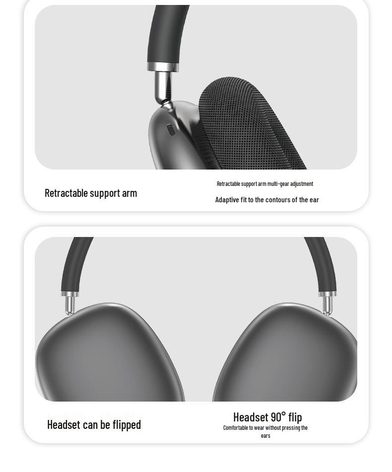 P9AirMax True Wireless Bluetooth Over-Ear Headphones with Heavy Bass and Type-C Charging