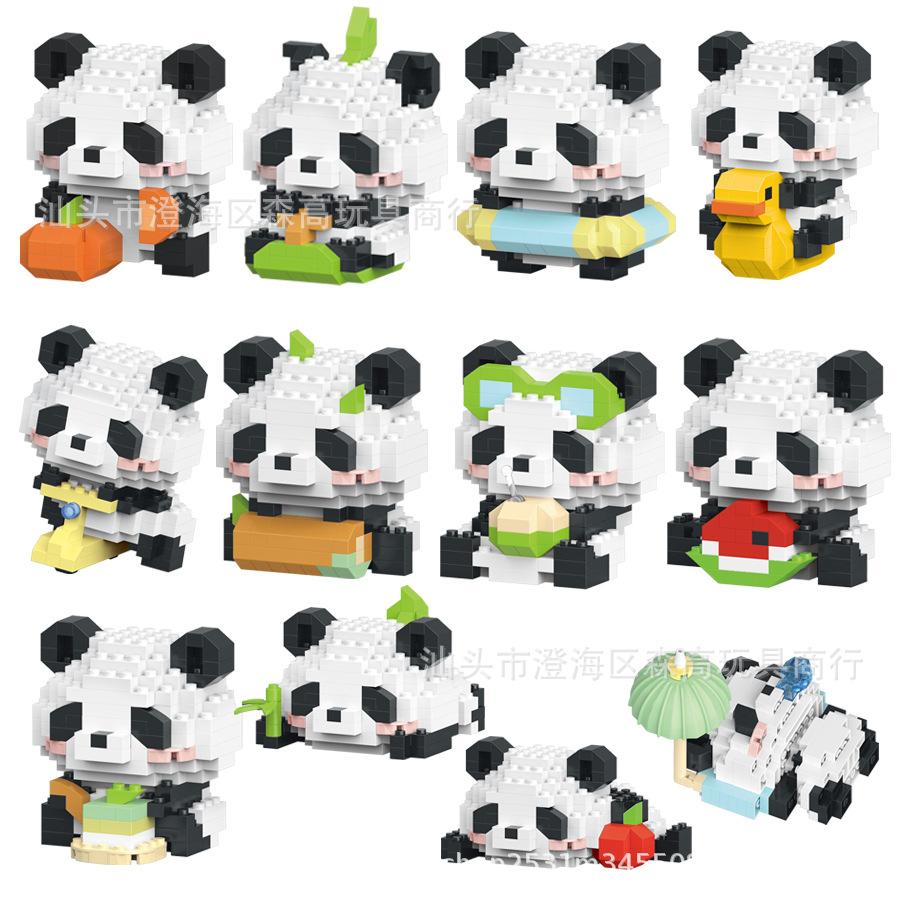 Chinese Panda Mini Building Blocks Construction Set Block Animals Model Assembly Bricks DIY Home Decoration Toys for Girls Gifts