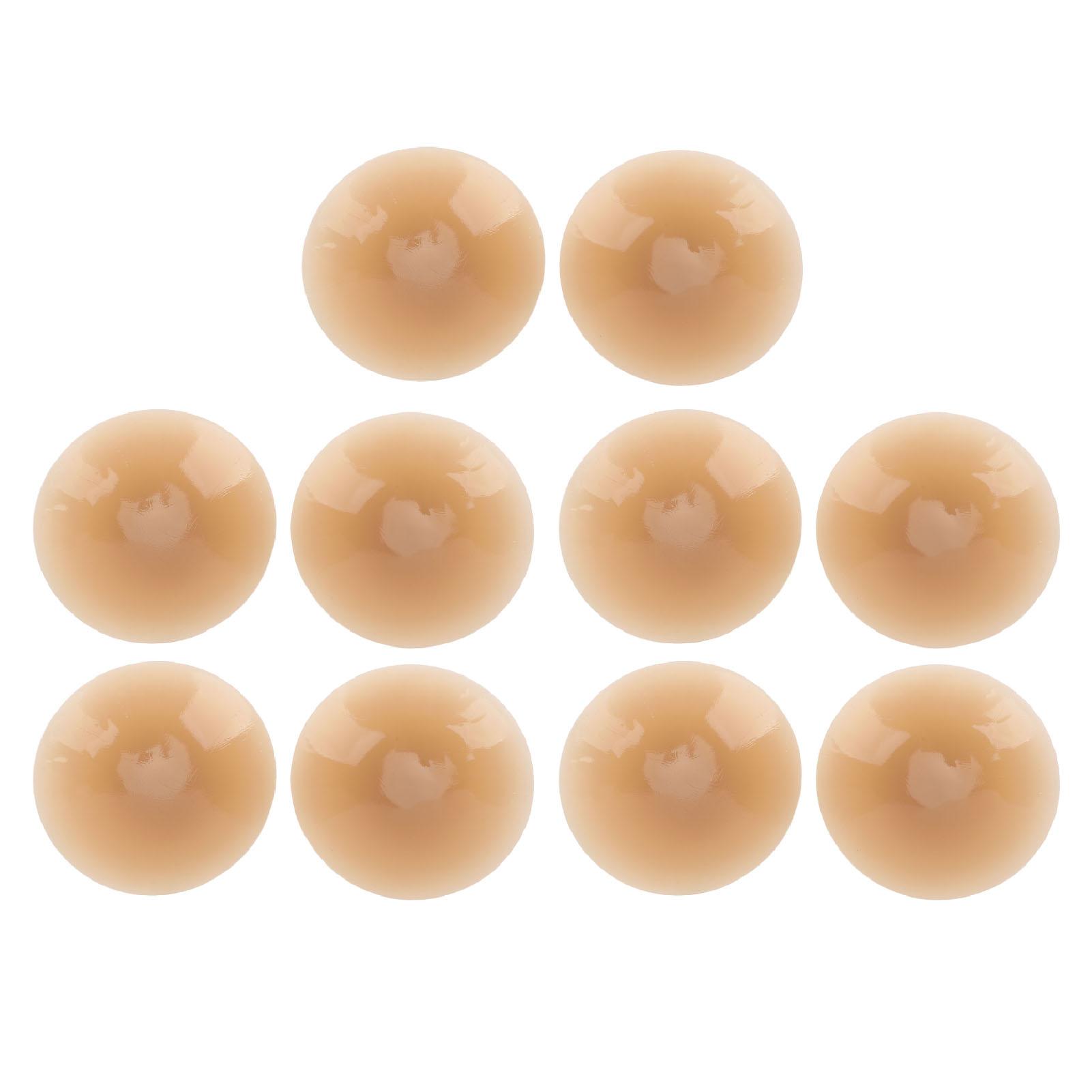 

5 пар силиконовых накладок на соски для женщин, самоклеящиеся, многоразовые, влагостойкие, накладки на соски для платья с открытой спиной 8 см светло-коричневого