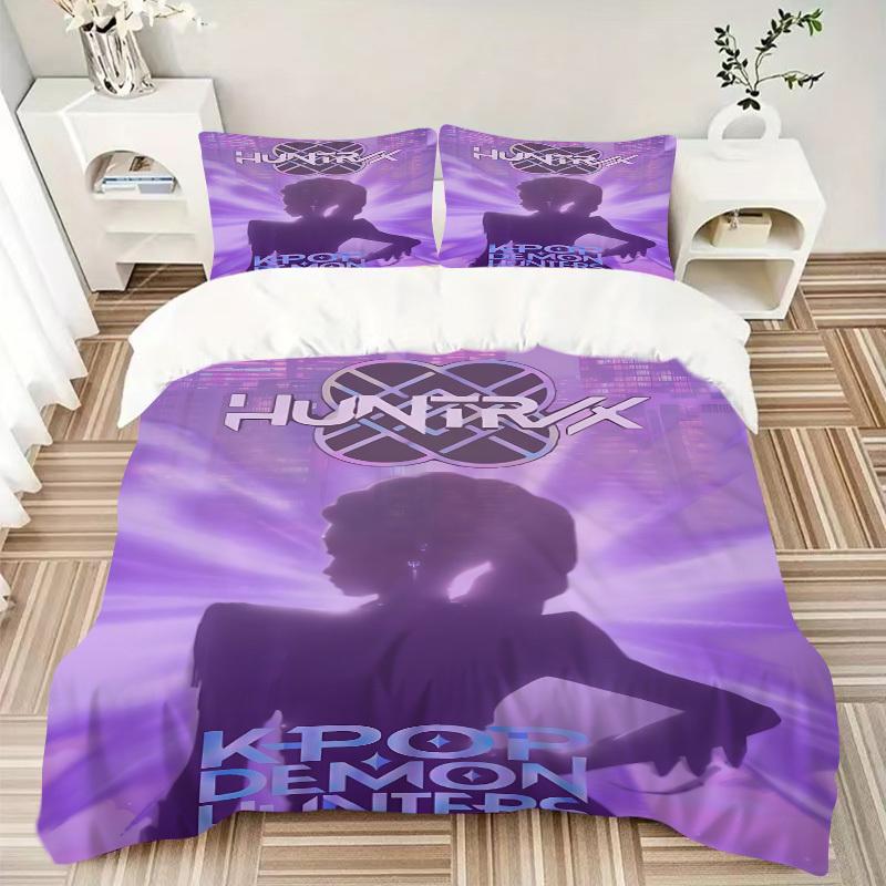 Set Lenzuola KPOP Demon Hunters, Huntrix 3 Pezzi: Perfetto per la camera da letto o la camera degli ospiti. Morbido e Confortevole Senza Anima Inclusa yy251009173