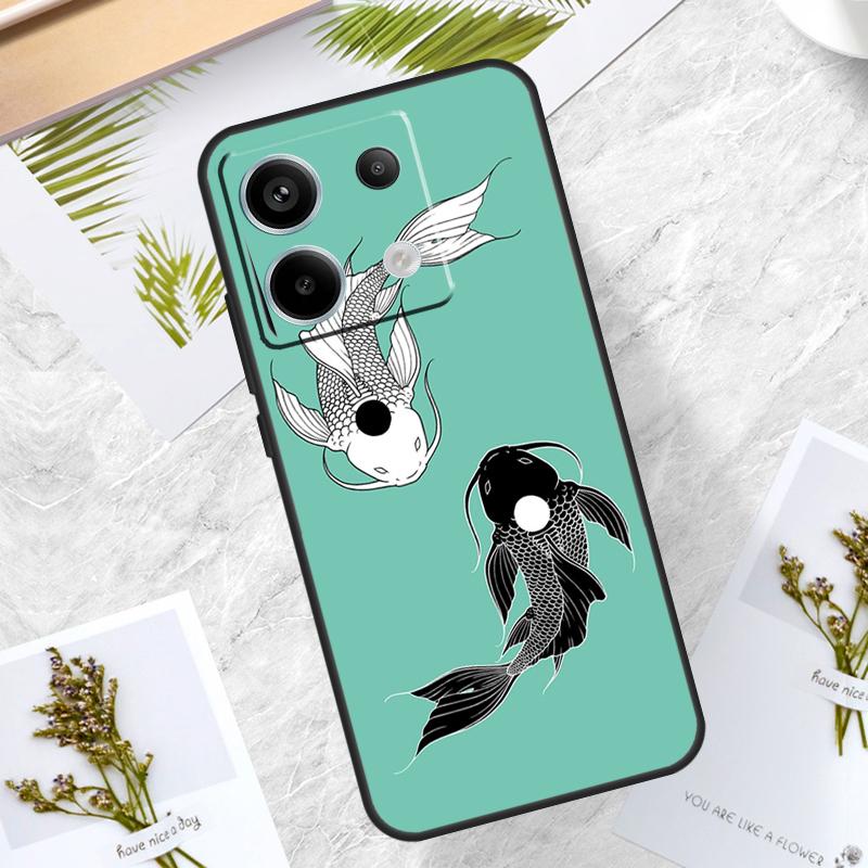 

Koi Fish Yin Yang Case For Xiaomi Redmi Note 13 Pro 14 12 11 10 15 Pro Plus Redmi 15C 10C 12C 13C 14C 15 Cover Redmi 15 4G