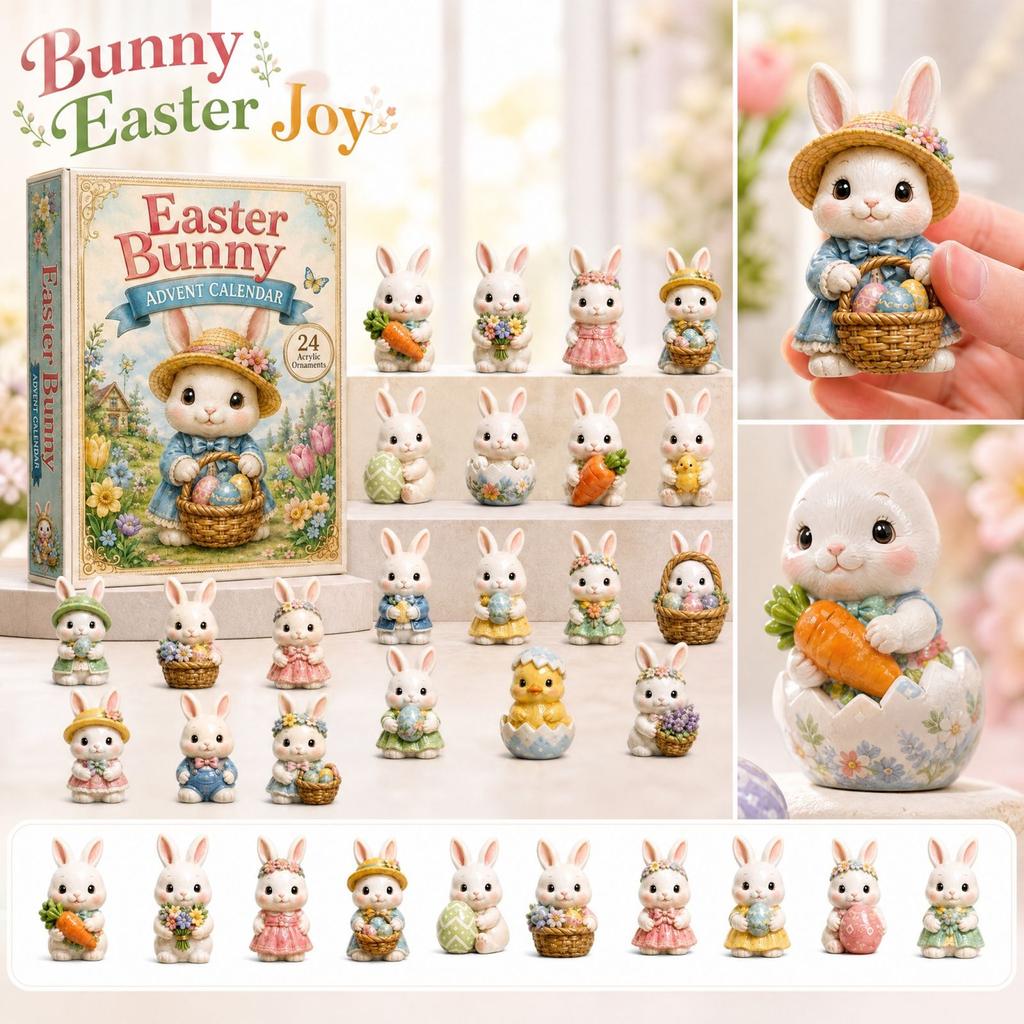 Christmas Advent Calendar with Garden and Colored Eggs - Holiday Countdown Collectible Set