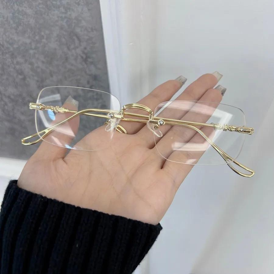 Mode Schöne Rechteckige Brillen Fassungen Damen Herren Transparent Klar Marke Designer Optisch Geometrisch Rahmenlos