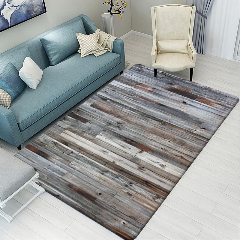 Dekoracja salonu dywan z fakturą drewna sypialnia stolik nocny dywan do strefy domowej nowoczesna antypoślizgowa mata podłogowa