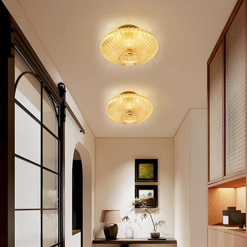 Nordic Glass Wall Lamp Retro Corrugated Design Suitable For Decorative Wall Lamps In Corridor Bedrooms Living Rooms Study Rooms