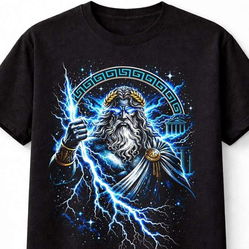 Zeus Greek God Lightning Thunder Mythology Graphic Unisex TShirt S