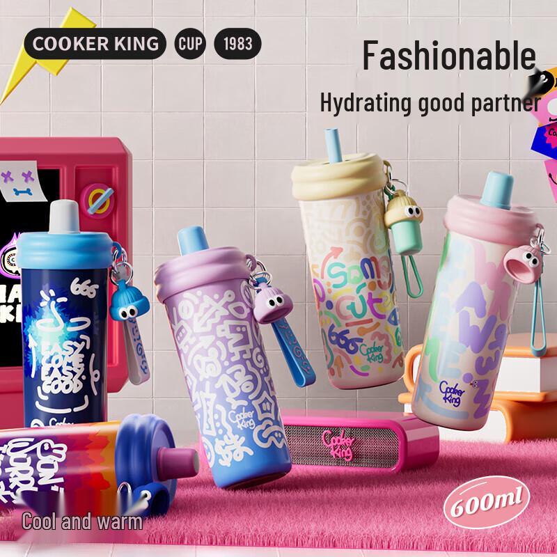 COOKER KING Neon 316 Stainless Steel Straw Insulated Tumbler