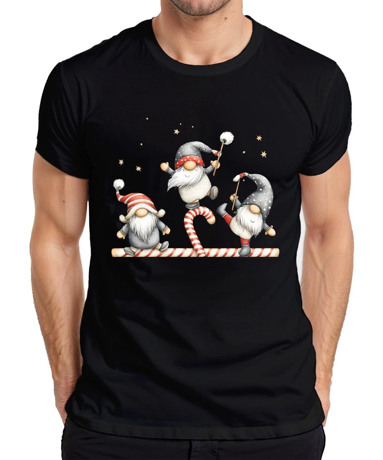 Christmas Elf Candy Cane Cute Funny Gift Xmas Mens T-Shirt- S
