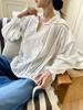 Damen Herbst Langarm Französisches Design Weißes Baumwollhemd