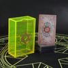 Hexagramm Zitronengelbe Acrylbox Goldfolie Tarot-Set Kartenbrettspiel Kartenspiel Party-Multiplayer-Spiel
