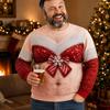 Unisex Long Sleeve Crewneck Casual Top with Christmas Holiday Print for Men and Women