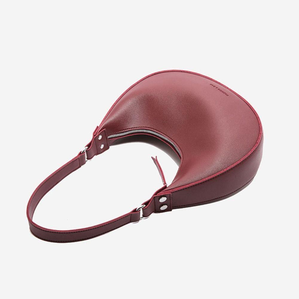 PU Leather Retro Underarm Bag Vintage Women's Armpit Bag Korean Half Moon Shoulder Bag  Party